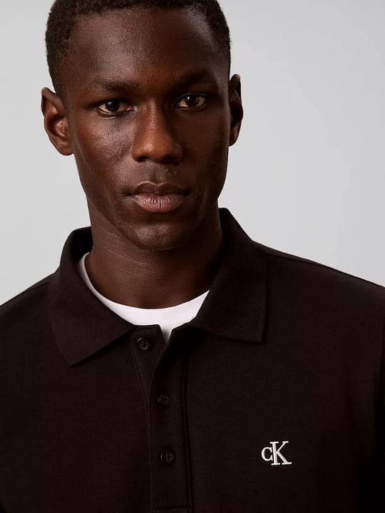Calvin Klein Calvin Klein Erkek Rahat Kalıp Pamuklu Havlu Kumaş Monogram Nakışlı Uzun Kollu Siyah Sweatshirt LV04RH235G-UB1