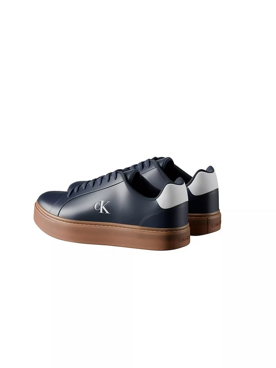 Calvin Klein Calvin Klein Erkek Rahat Taban Bağcıklı Deri Düz Taban Lacivert Sneaker YM0YM01435-0ZV