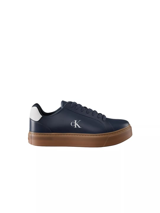 Calvin Klein Calvin Klein Erkek Rahat Taban Bağcıklı Deri Düz Taban Lacivert Sneaker YM0YM01435-0ZV
