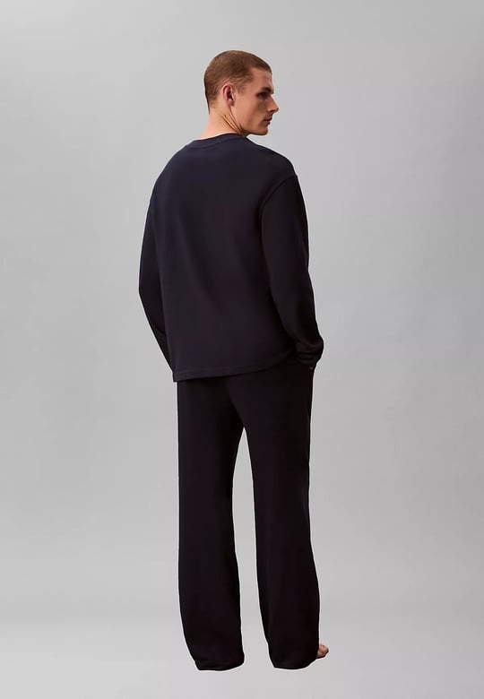 Calvin Klein Calvin Klein Erkek Rahat Kalıp Pamuklu Yuvarlak Yakalı Geniş Paçalı Lacivert Pijama Takımı LV00NM2950-0PP