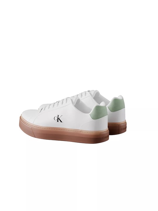 Calvin Klein Calvin Klein Erkek Rahat Taban Bağcıklı Deri Düz Taban Beyaz Sneaker YM0YM01435-0LE