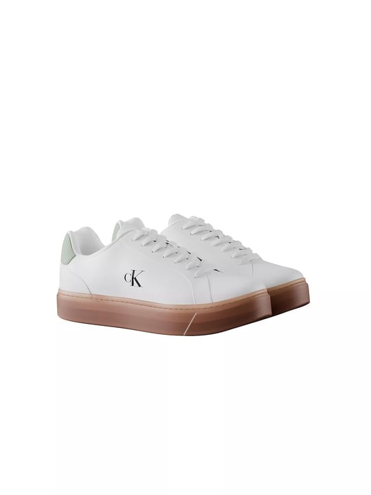 Calvin Klein Calvin Klein Erkek Rahat Taban Bağcıklı Deri Düz Taban Beyaz Sneaker YM0YM01435-0LE