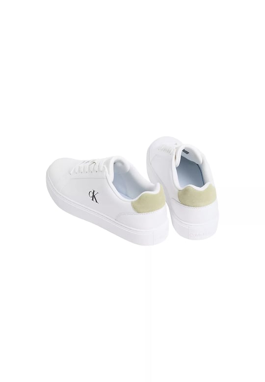 Calvin Klein Calvin Klein Erkek Rahat Taban Bağcıklı Deri Düz Taban Beyaz Sneaker YM0YM01435-01V