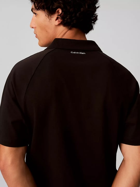 Calvin Klein Calvin Klein Erkek Regular Fit %100 Pamuklu Düğmeli Polo Yaka Logo Bantlı Kısa Kollu Siyah Polo Yaka T-Shirt LV04RH202G-UB1