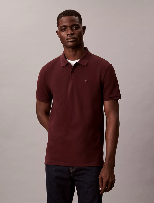 Calvin Klein Calvin Klein Erkek Regular Fit %100 Pamuklu CK Logolu Kısa Kollu Bordo T-Shirt LV040EM269-2E8