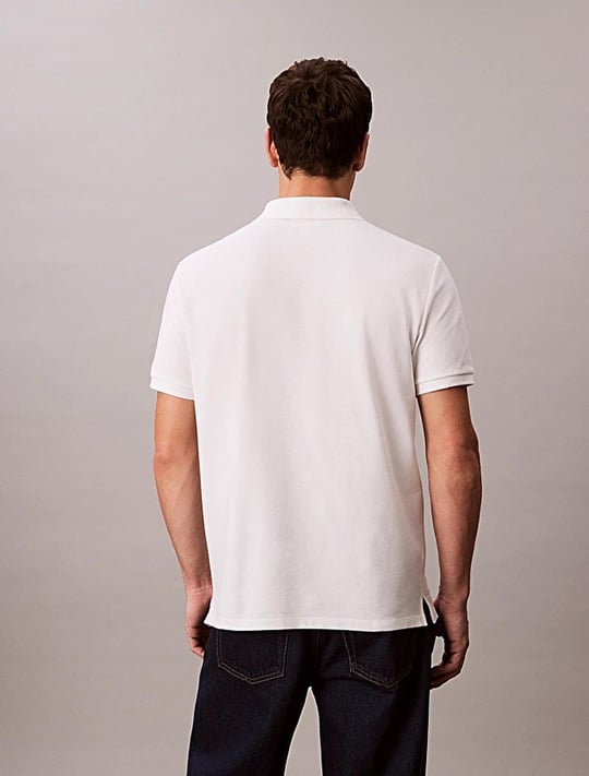 Calvin Klein Calvin Klein Erkek Regular Fit %100 Pamuklu CK Logolu Kısa Kollu Beyaz Polo Yaka T-Shirt LV040EM269-YAD