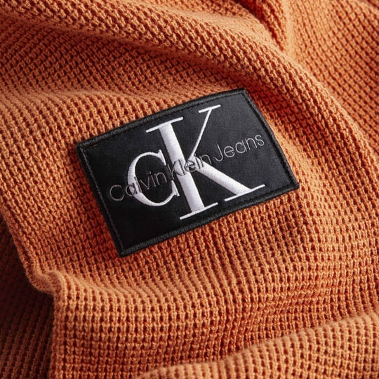 Calvin Klein Calvin Kleın Erkek Regular Fit Pamuklu Bisiklet Yaka Uzun Kollu Turuncu Kazak J30J323989-SEC