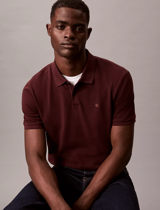Calvin Klein Calvin Klein Erkek Regular Fit %100 Pamuklu CK Logolu Kısa Kollu Bordo T-Shirt LV040EM269-2E8