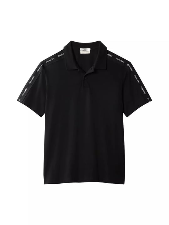 Calvin Klein Calvin Klein Erkek Regular Fit %100 Pamuklu Düğmeli Polo Yaka Logo Bantlı Kısa Kollu Siyah Polo Yaka T-Shirt LV04RH202G-UB1