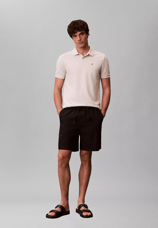 Calvin Klein Calvin Klein Erkek Regular Fit %100 Pamuklu CK Logolu Kısa Kollu Krem T-Shirt LV040EM269-2JX