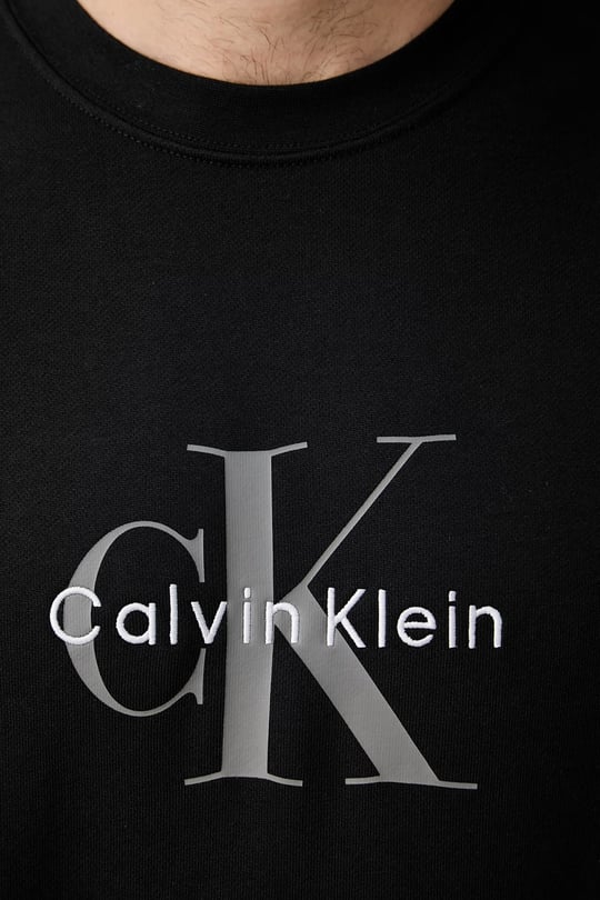 Calvin Klein Calvin Klein Erkek Regular Fit Yuvarlak Yakalı Logo Baskılı Pamuklu Uzun Kollu Siyah Sweatshirt LV04RG278G-UB1