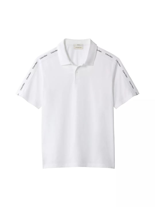 Calvin Klein Calvin Klein Erkek Regular Fit %100 Pamuklu Düğmeli Polo Yaka Logo Bantlı Kısa Kollu Beyaz Polo Yaka T-Shirt LV04RH202G-YAF