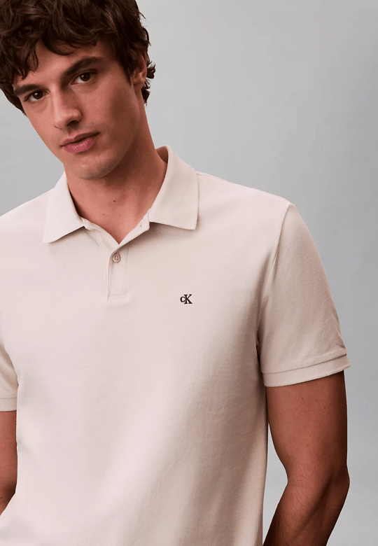 Calvin Klein Calvin Klein Erkek Regular Fit %100 Pamuklu CK Logolu Kısa Kollu Krem T-Shirt LV040EM269-2JX