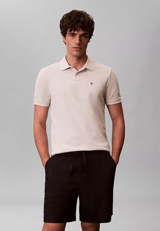 Calvin Klein Calvin Klein Erkek Regular Fit %100 Pamuklu CK Logolu Kısa Kollu Krem T-Shirt LV040EM269-2JX
