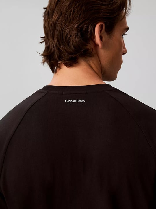 Calvin Klein Calvin Klein Erkek Regular Fit Yuvarlak Yakalı Omuzları Şerit Çizgili Kısa Kollu Siyah T-Shirt LV04RH201G-UB1