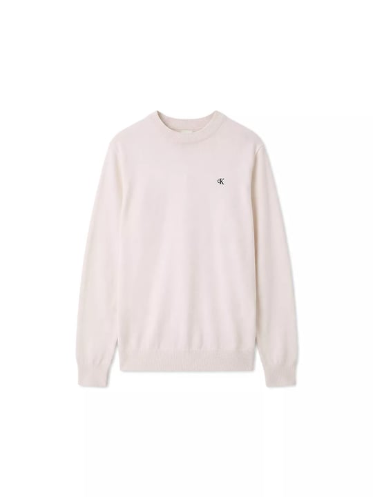 Calvin Klein Calvin Klein Erkek Regular Fit Bisiklet Yaka Uzun Kol Pamuklu Beyaz Sweatshirt LV04RH325G-YAS