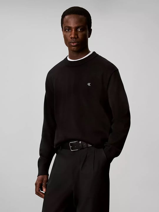 Calvin Klein Calvin Klein Erkek Regular Fit Bisiklet Yaka Uzun Kol Pamuklu Siyah Sweatshirt LV04RH325G-UB1