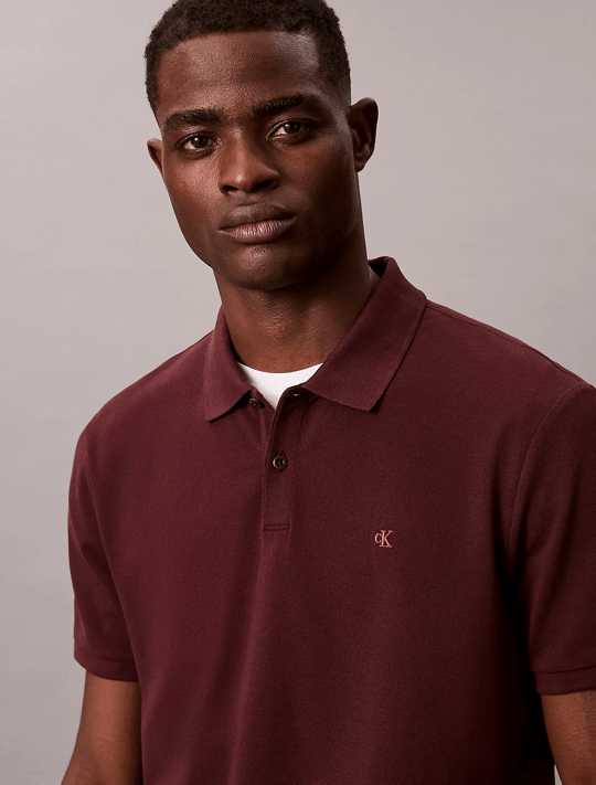 Calvin Klein Calvin Klein Erkek Regular Fit %100 Pamuklu CK Logolu Kısa Kollu Bordo T-Shirt LV040EM269-2E8