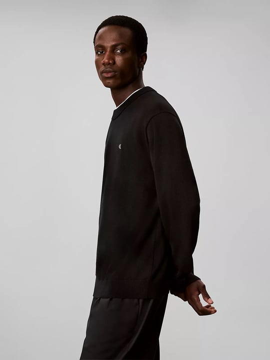 Calvin Klein Calvin Klein Erkek Regular Fit Bisiklet Yaka Uzun Kol Pamuklu Siyah Sweatshirt LV04RH325G-UB1