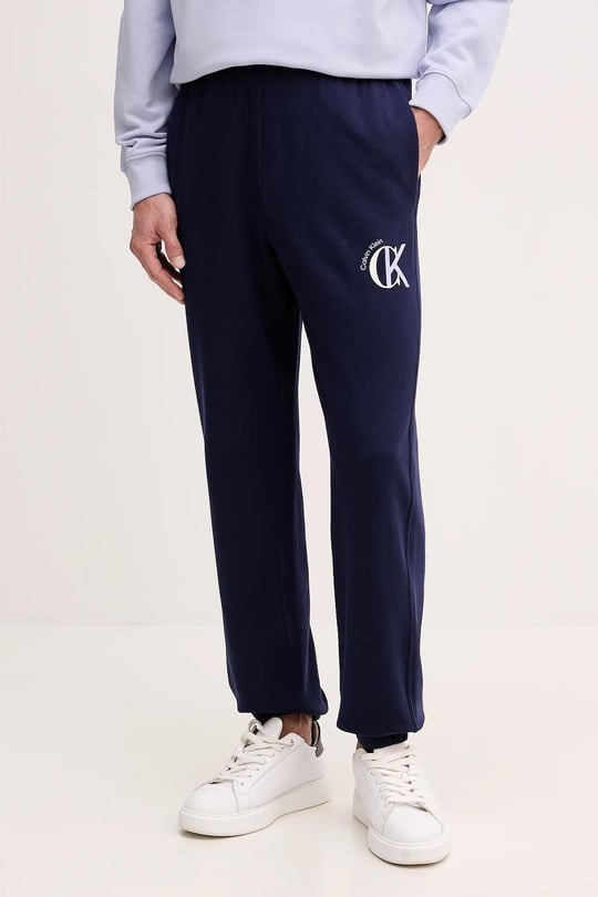 Calvin Klein Calvin Klein Erkek Regular Fit Beli ve Paçası Lastikli %100 Pamuklu Lacivert Eşofman Altı LV04RE256G-WFW