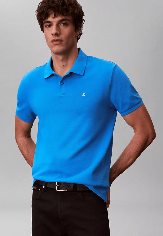 Calvin Klein Calvin Klein Erkek Regular Fit %100 Pamuklu CK Logolu Kısa Kollu Mavi T-Shirt LV040EM269-CFM
