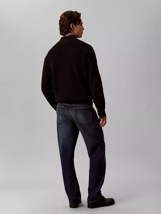 Calvin Klein Calvin Klein Erkek Regular Fit Pamuklu Örgü Balıkçı Yaka Yarım Fermuarlı Uzun Kollu Siyah Kazak LV04RH327G-UB1