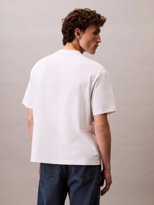 Calvin Klein Calvin Klein Erkek Renkli Calvin Yazı Desen Kısa Kol Regular Fit Beyaz T-Shirt LV04RC808G-YAA