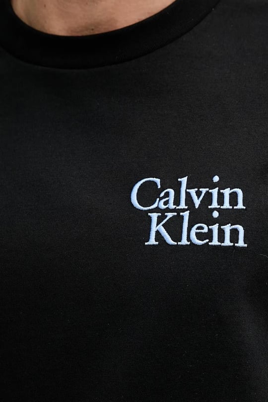 Calvin Klein Calvin Klein Erkek Renkli Calvin Yazı Desen Kısa Kol Regular Fit Siyah T-Shirt LV04RC808G-UB1