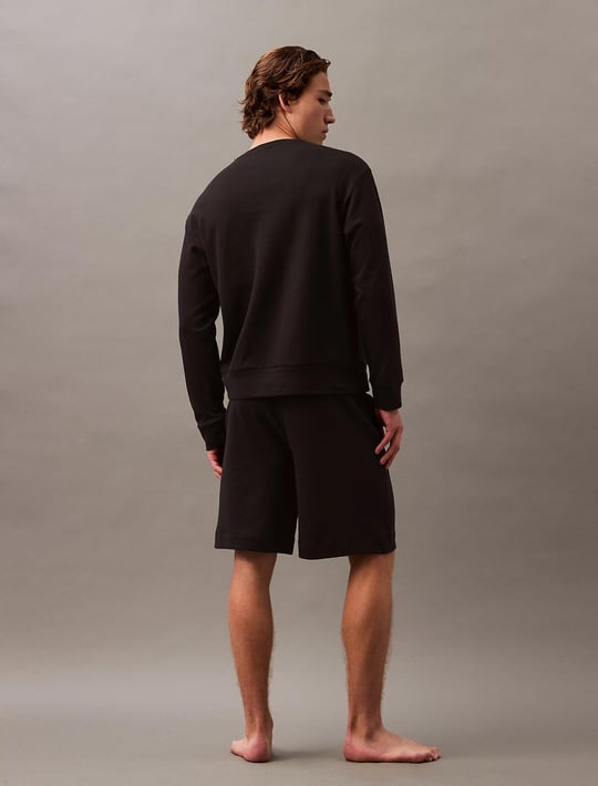 Calvin Klein Calvin Kleın Erkek Sıfır Yaka Baskılı Rahat Kesim Günlük Siyah Sweatshirt 000NM2708E-UB1