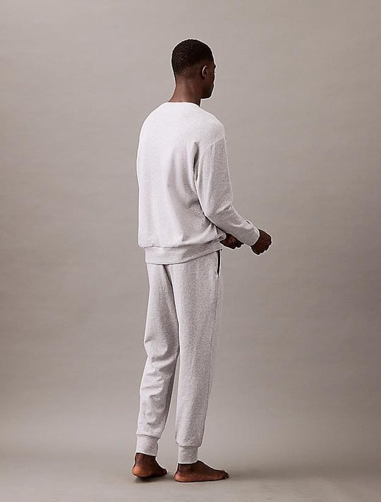 Calvin Klein Calvin Kleın Erkek Sıfır Yaka Baskılı Rahat Kesim Günlük Gri Sweatshirt 000NM2708E-QQC