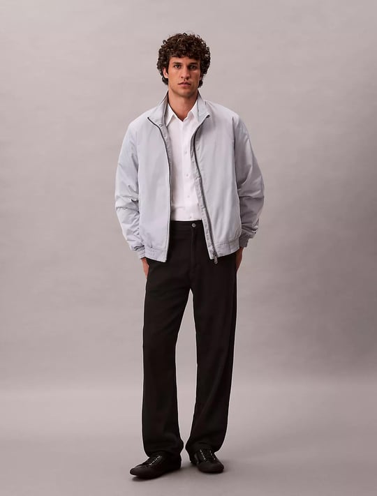Calvin Klein Calvin Klein Erkek Su İtici Rüzgar Geçirmez Kumaş Dik Yaka Uzun Kollu Gri Ceket LV04RC516G-WCP
