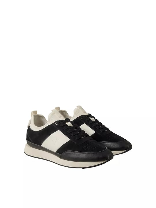 Calvin Klein Calvin Klein Erkek Süet Yüzey Airfit Tabanlı Esnek Bilekli Monogram Logolu Siyah Sneaker HM0HM02305-0GN