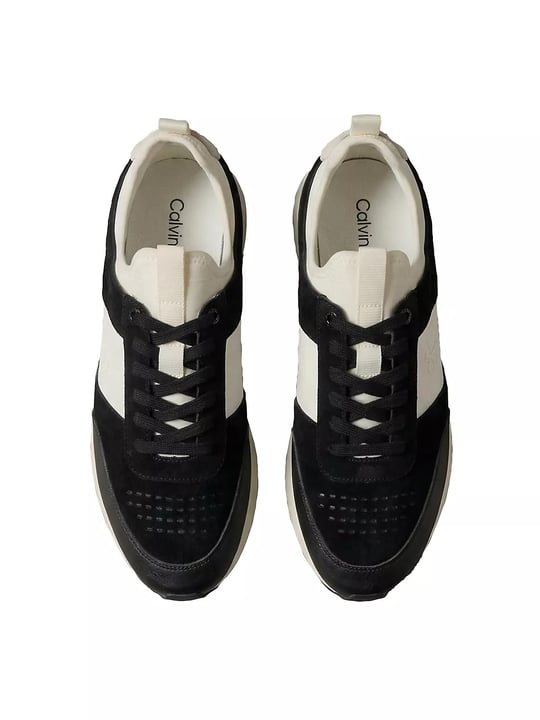 Calvin Klein Calvin Klein Erkek Süet Yüzey Airfit Tabanlı Esnek Bilekli Monogram Logolu Siyah Sneaker HM0HM02305-0GN
