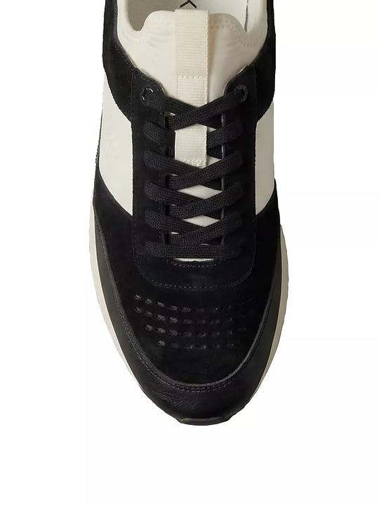 Calvin Klein Calvin Klein Erkek Süet Yüzey Airfit Tabanlı Esnek Bilekli Monogram Logolu Siyah Sneaker HM0HM02305-0GN