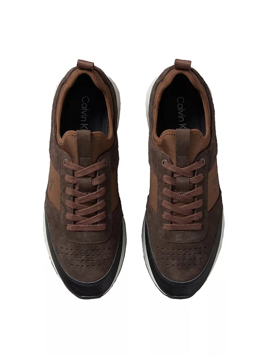 Calvin Klein Calvin Klein Erkek Süet Yüzey Airfit Tabanlı Esnek Bilekli Monogram Logolu Kahverengi Sneaker HM0HM02305-0H2