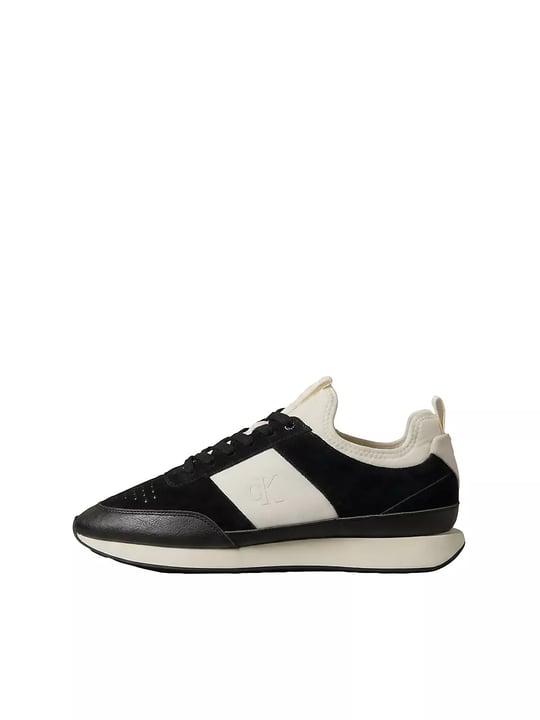Calvin Klein Calvin Klein Erkek Süet Yüzey Airfit Tabanlı Esnek Bilekli Monogram Logolu Siyah Sneaker HM0HM02305-0GN