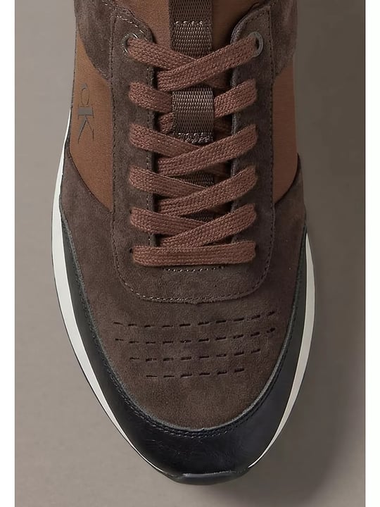 Calvin Klein Calvin Klein Erkek Süet Yüzey Airfit Tabanlı Esnek Bilekli Monogram Logolu Kahverengi Sneaker HM0HM02305-0H2