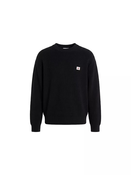 Calvin Klein Calvin Klein Erkek Uzun Kol Bisiklet Yaka Calvin Klein Baskı Desen Pamuklu Siyah Sweatshirt LV04RH326G-UB1