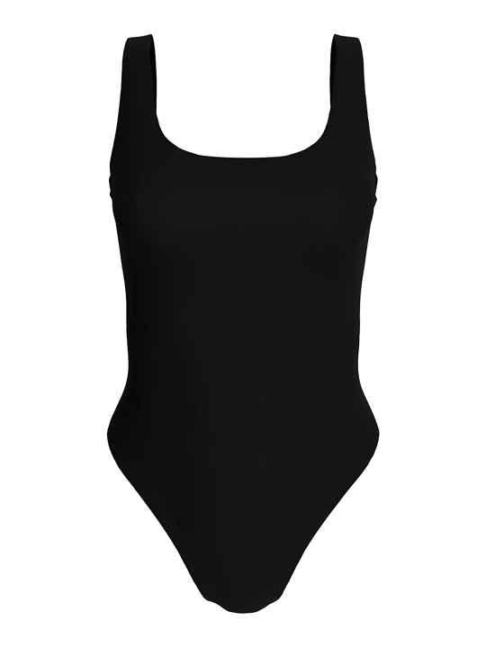 Calvin Klein Calvin Klein Kadın Askılı CK Yazı Desenler Slip Sırt Dekolte Esnek Kumaş Siyah Mayo LV00Q61205-UB1