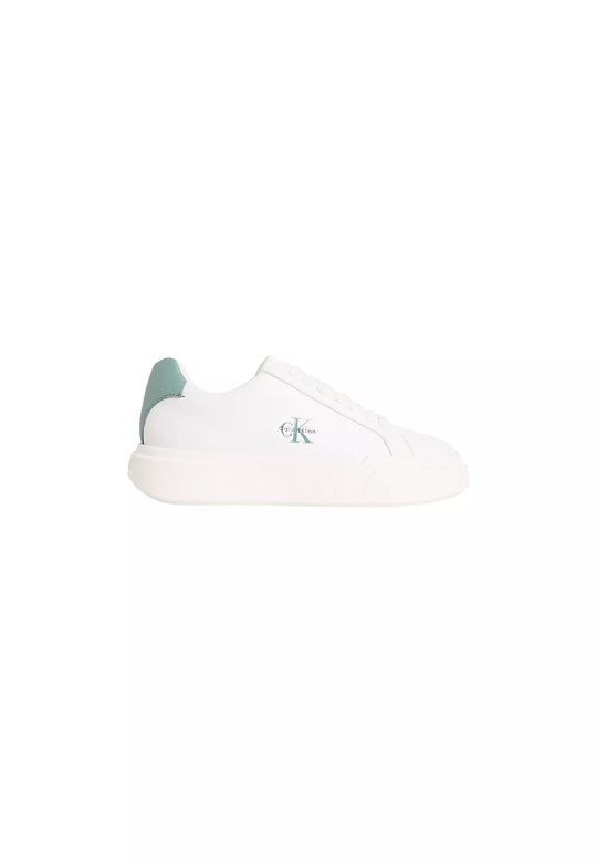 Calvin Klein Calvin Klein Kadın Bağcıklı Rahat Taban Logo Detaylı Deri Günlük Beyaz Sneaker YW0YW01947-05X