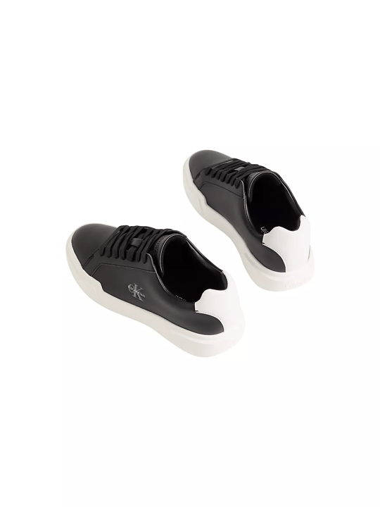 Calvin Klein Calvin Klein Kadın Bağcıklı Rahat Taban Logo Detaylı Deri Günlük Siyah Sneaker YW0YW01947-06W