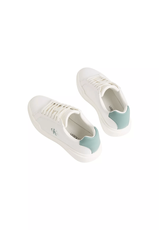 Calvin Klein Calvin Klein Kadın Bağcıklı Rahat Taban Logo Detaylı Deri Günlük Beyaz Sneaker YW0YW01947-05X