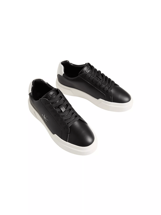 Calvin Klein Calvin Klein Kadın Bağcıklı Rahat Taban Logo Detaylı Deri Günlük Siyah Sneaker YW0YW01947-06W
