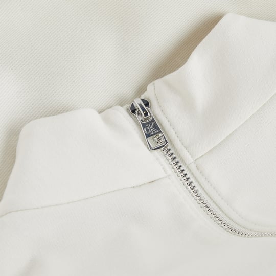 Calvin Klein Calvin Kleın Kadın Balıkçı Yaka Arka Fermuarlı Kaplamalı Mini Beyaz Elbise J20J221983-YBI