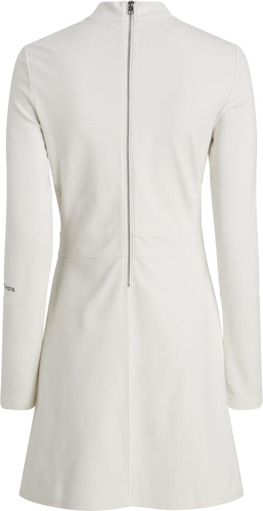 Calvin Klein Calvin Kleın Kadın Balıkçı Yaka Arka Fermuarlı Kaplamalı Mini Beyaz Elbise J20J221983-YBI