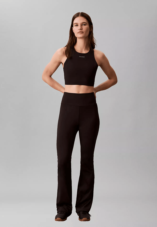 Calvin Klein Calvin Klein Kadın Beli Lastikli Dar Kesim Geniş Paçalı Siyah Tayt LVGWS6L648-UB1