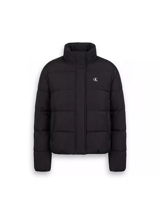 Calvin Klein Calvin Klein Kadın Boxy Fit Kısa Boy Su ve Rüzgar İtici Çıkarılabilir Kapüşonlu Siyah Mont LV047H504G-UB1