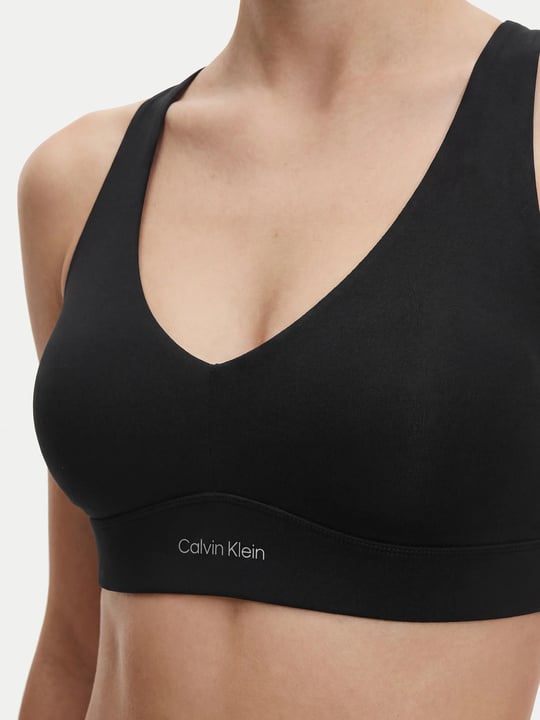 Calvin Klein Calvin Klein Kadın Çapraz Sırt Detay Slim Fit V Yaka Askılı Düz Siyah Spor Büstiyer LVGWF5K147-UB1