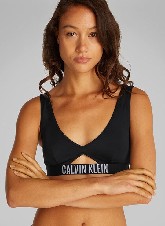 Calvin Klein Calvin Klein Kadın Çıkarılabilir Pedli Çıkarılamayan Askılı Elastik Bel Bantlı Siyah Bikini Üstü KW0KW02745-BEH