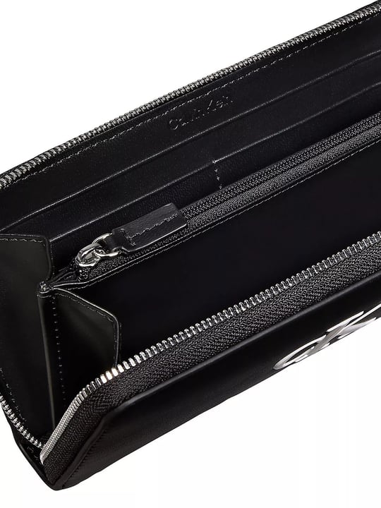 Calvin Klein Calvin Klein Kadın CK Desenli Kart Bölmeli Deri Siyah Cüzdan LV04F1077G-3L2